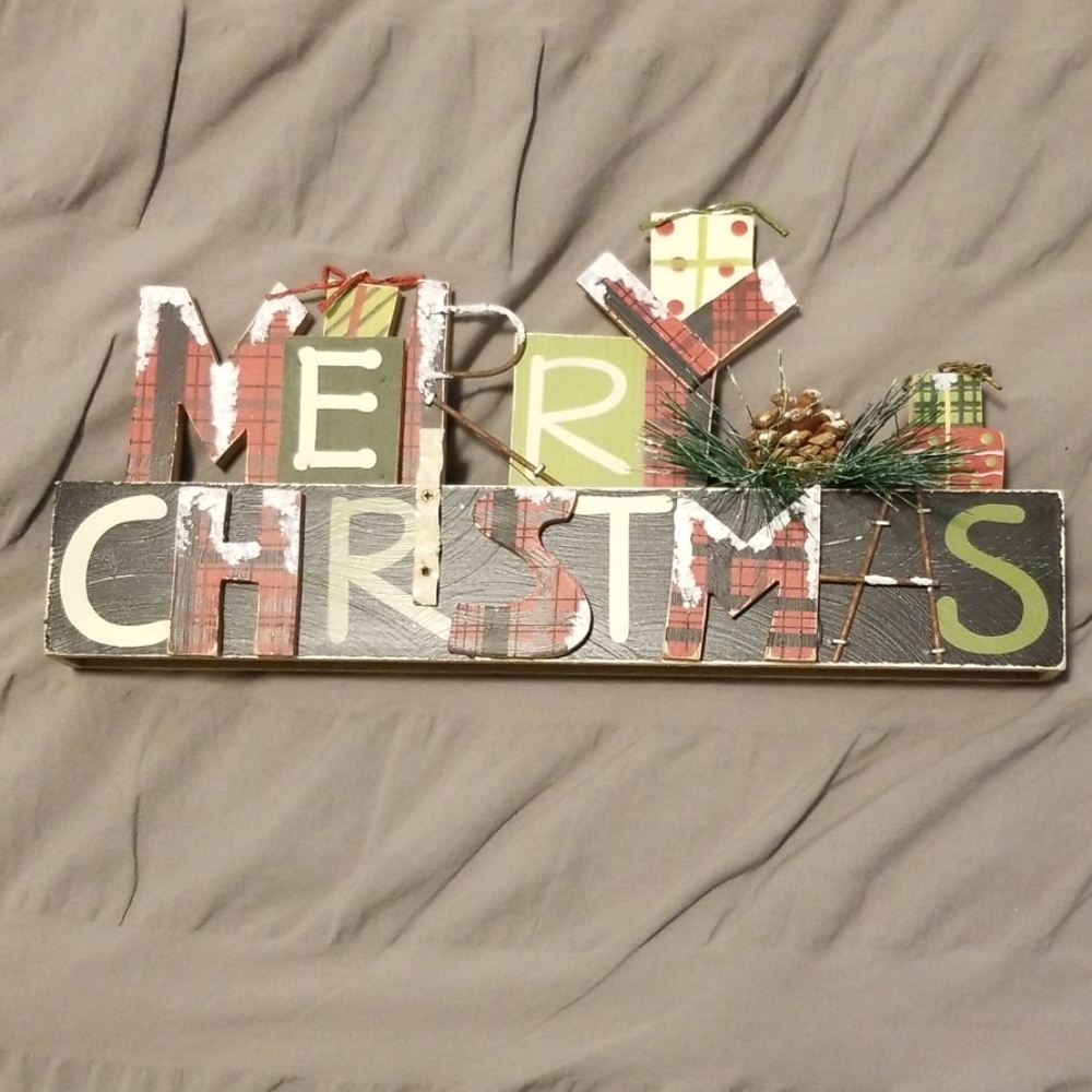 Merry Christmas block sign